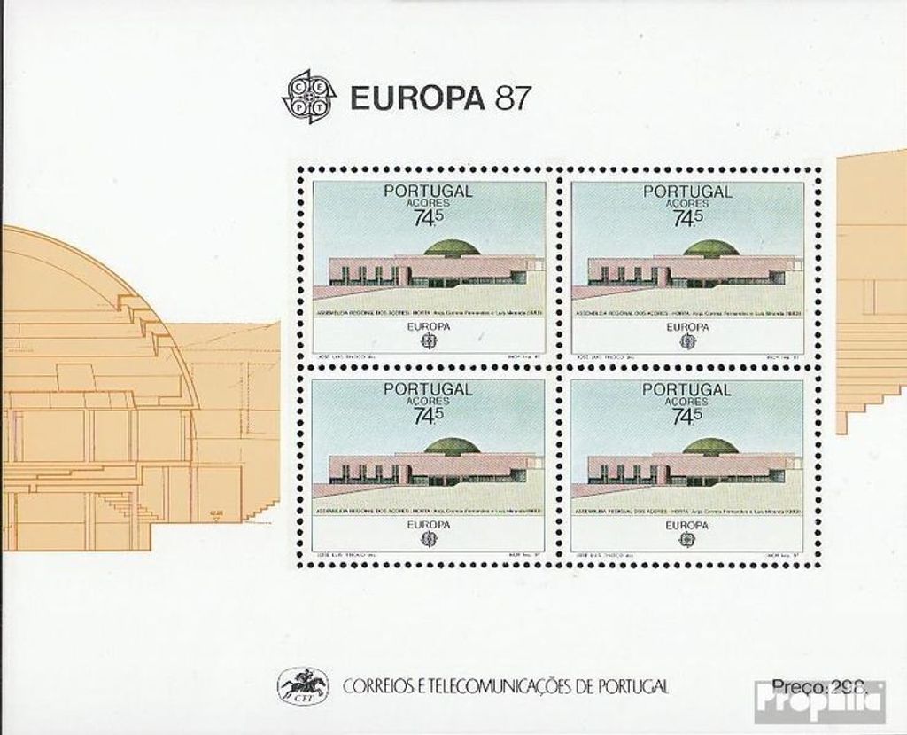 Briefmarken Portugal - Azoren 1987 Mi Block8 (kompl.Ausg.) gestempelt Moderne Architektur