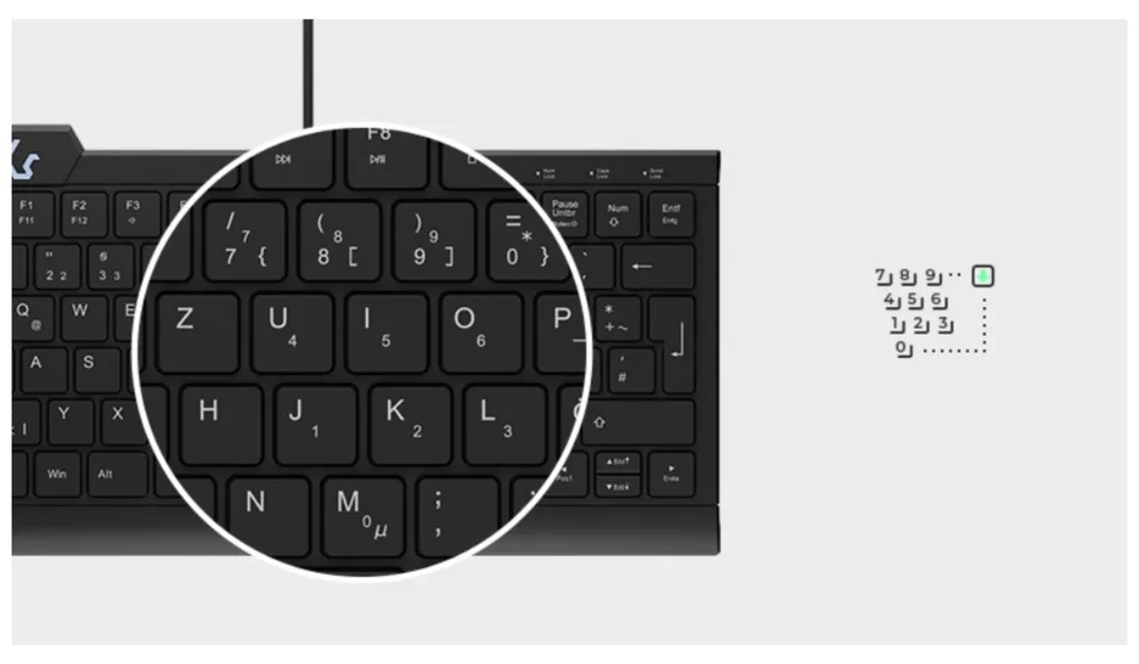 Clavier d'ordinateur compact KeySonic KSK-5010ELC avec pavé numérique - 9
