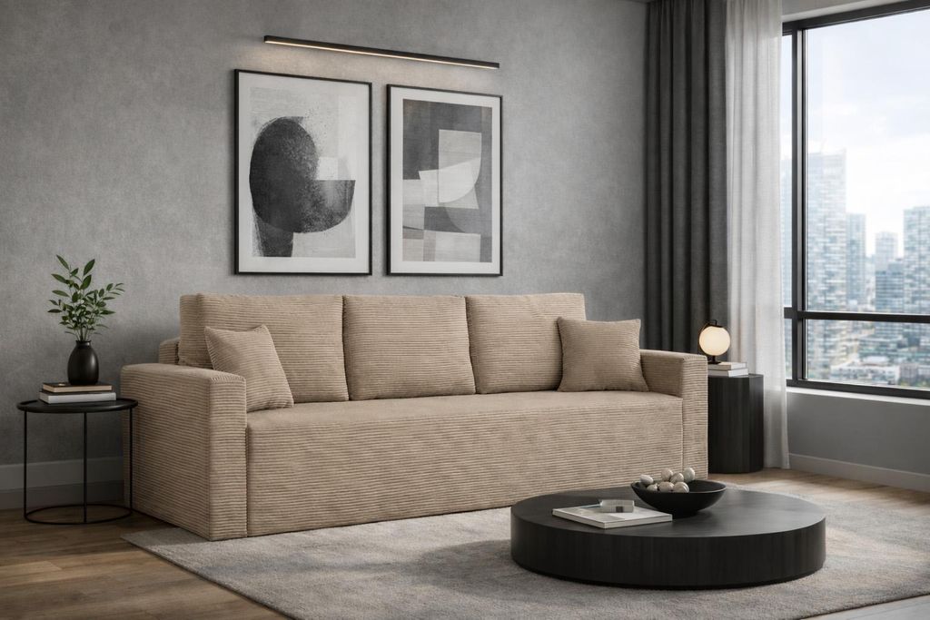 Kaiser Möbel Modernes Sofa ZOOM mit Schlaffunktion Beige Produktbild 