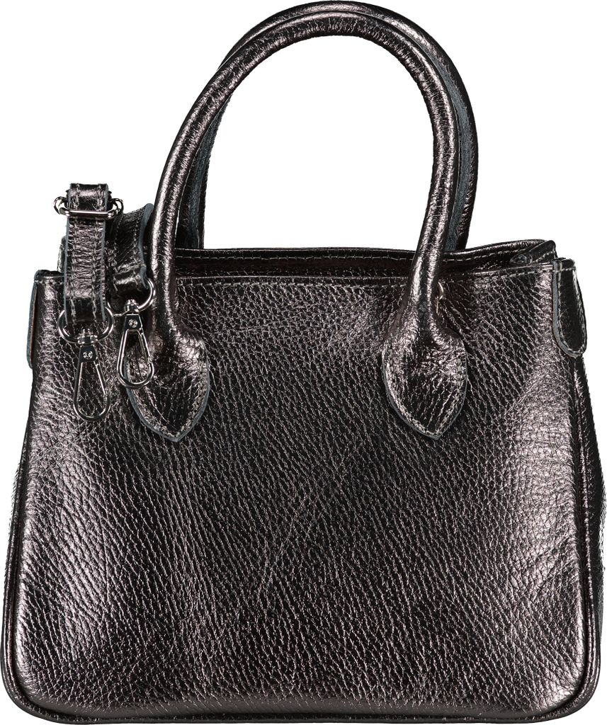 Hausfelder Manufaktur Handtasche Metallic Grau onesize