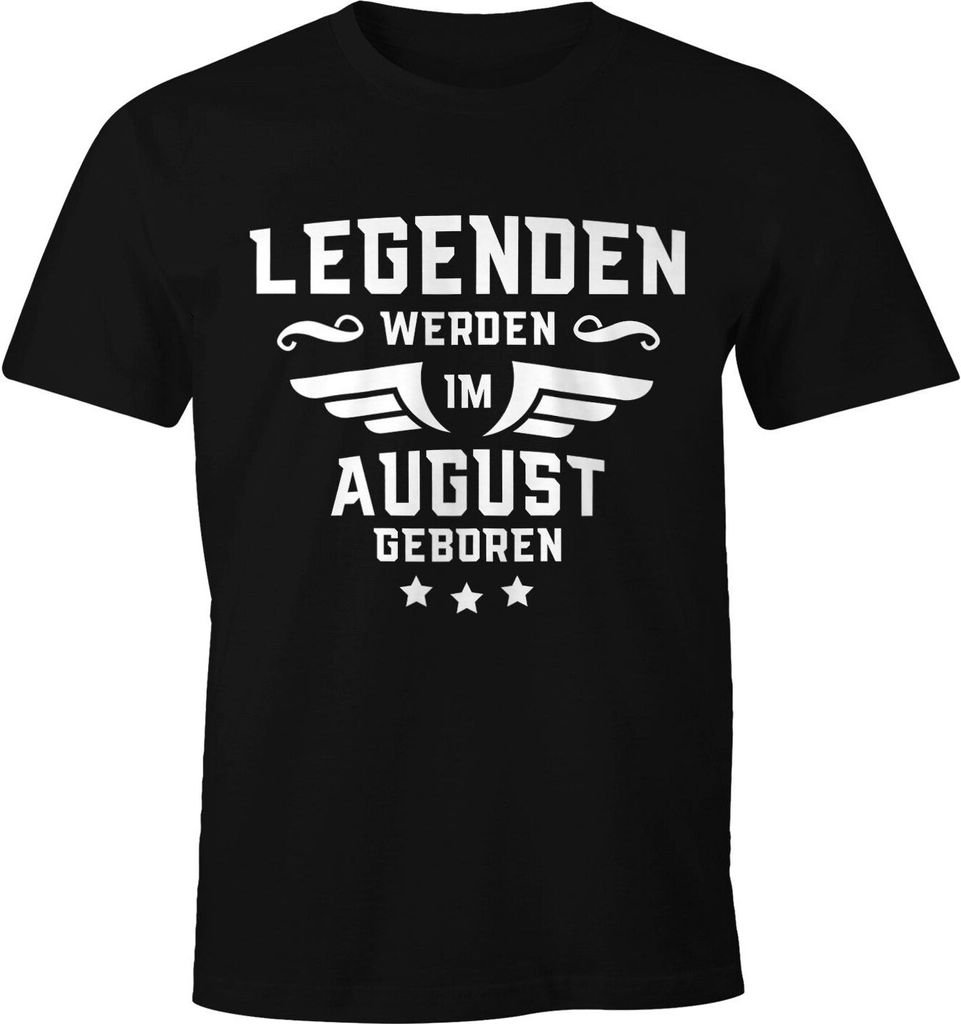 Legenden werden im Monat geboren Herren T-Shirt Geburtstag Birthday Legends are born Moonworks August schwarz XL