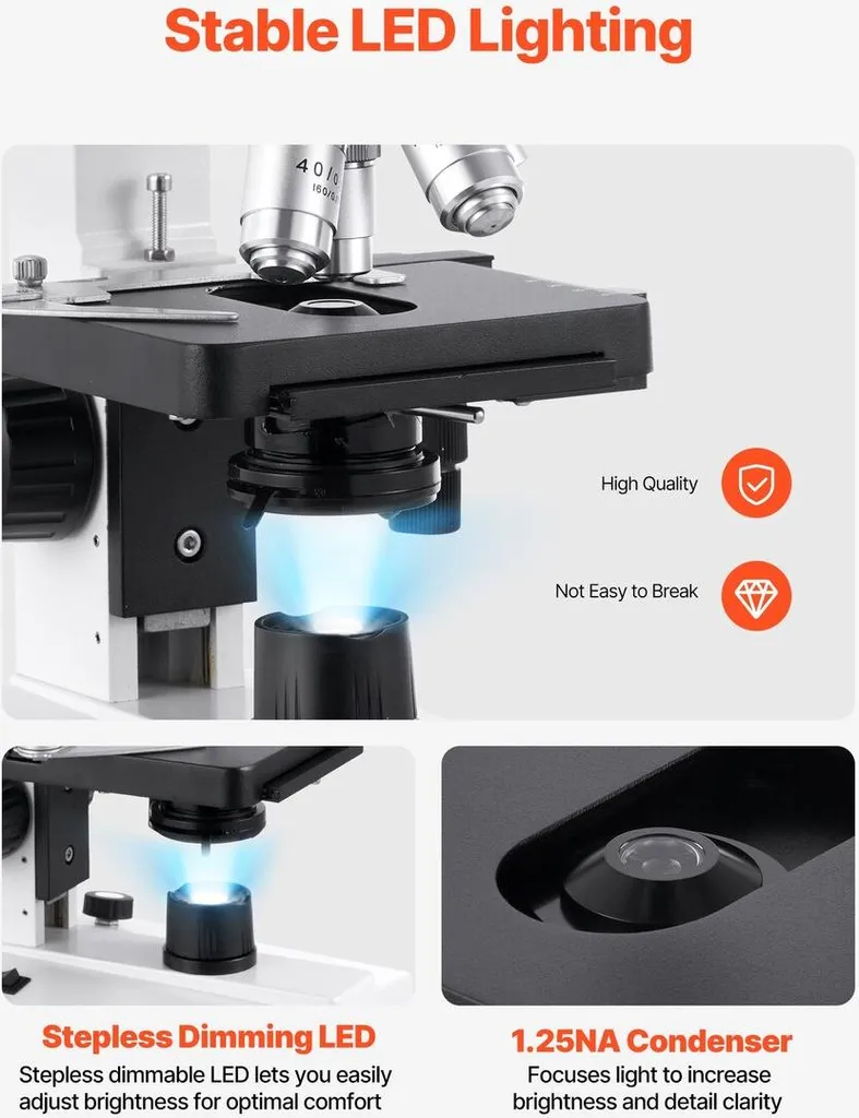 Microscope de Laboratoire Binoculaire 5000X à Double Jeu d'Oculaires