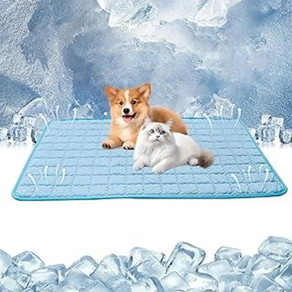 Tappetino rinfrescante per cani, tappetino antiscivolo auto-raffreddante per cani, tappetino rinfrescante per gatti, tappetino rinfrescante atossico per animali domestici per la casa, in viaggio, gabbia, letto, nido, auto, estate, tappetino rinfrescante per cani (70 x 50 cm | blu)