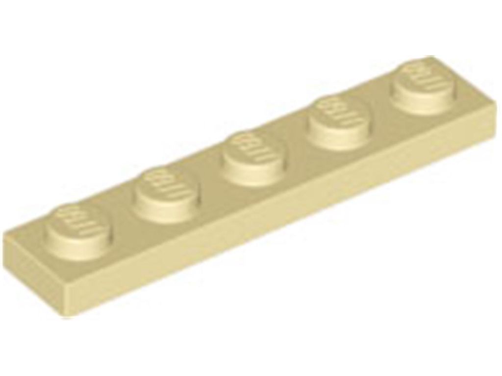 Lego 1x5 Platte 78329 - 100 Stück Beige