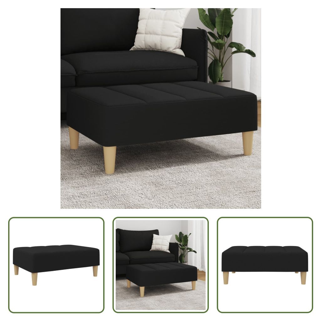 The Living Store Fußhocker Schwarz 77x55x31 cm Stoff