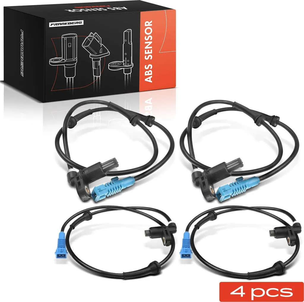 Lot de 4 capteurs de vitesse de roue ABS pour Peugeot 206 phase 1 et 2
