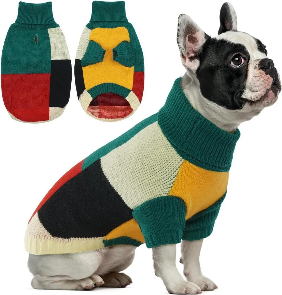 Maglione Verde per Cani Medi con Gambe - Dolcevita M Antivento