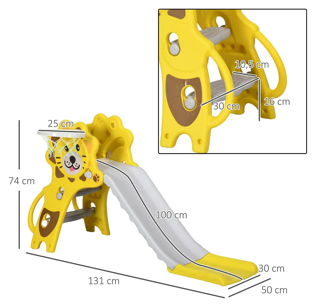 Toboggan pour enfant interactif en plastique jaune haute résistance - 3