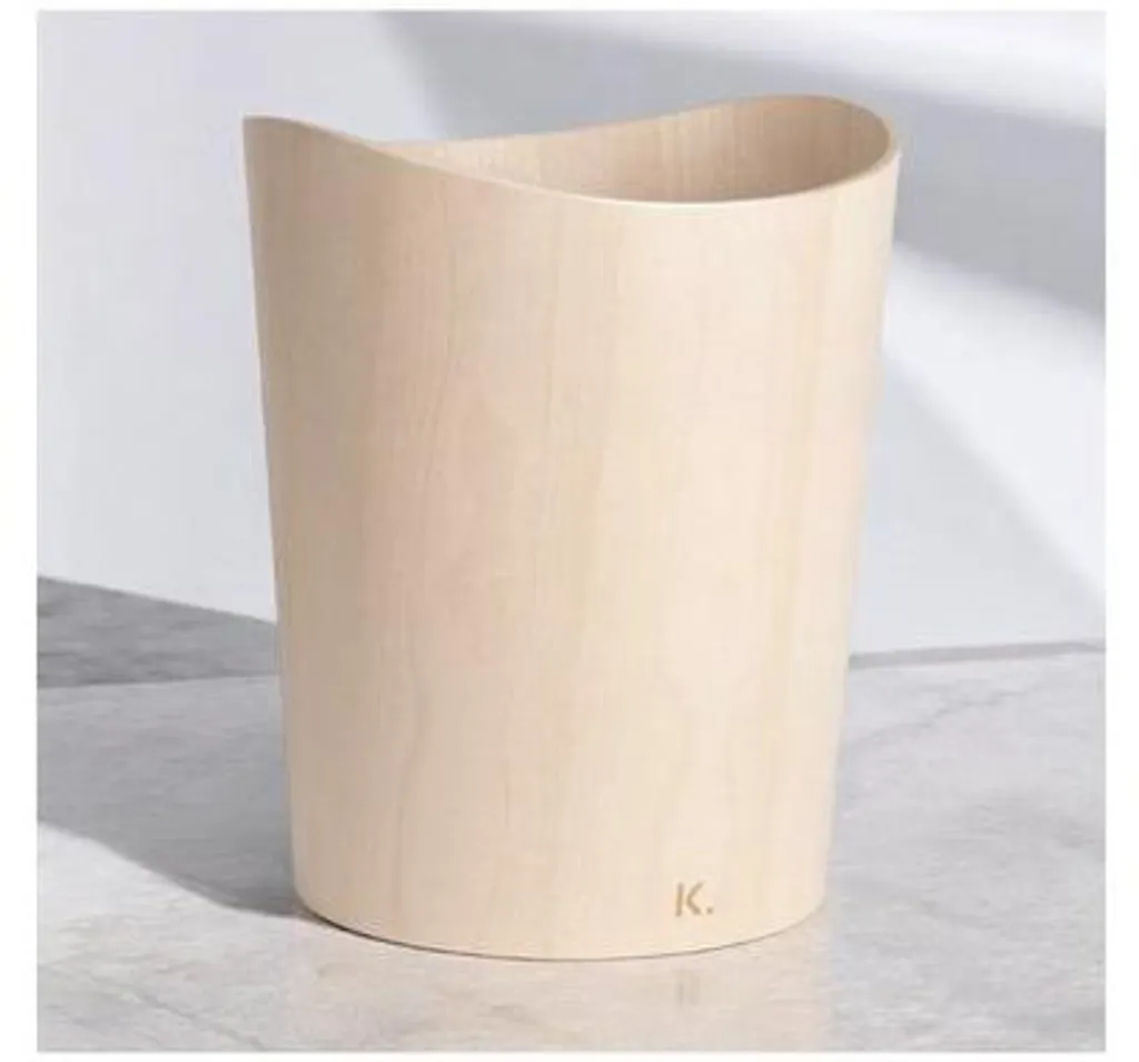 Corbeille à papier en bois de bouleau 9 litres - Design naturel épuré