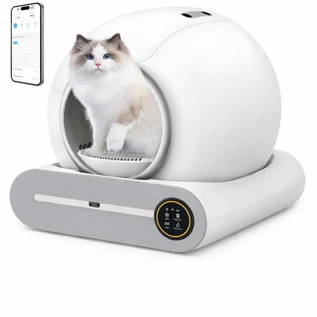 Bac à litière intelligent WiFi avec filtre anti-odeurs - Modèle DOEL 65L