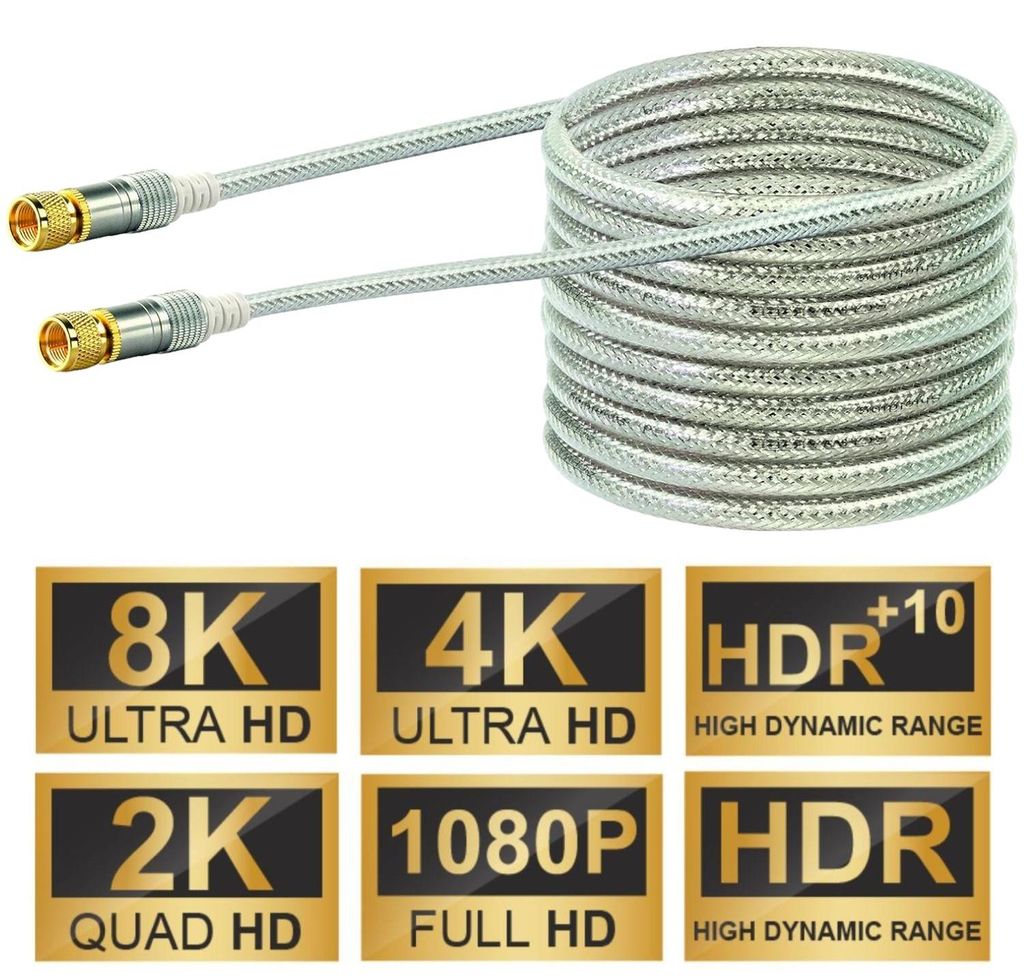 Schwaiger 15m Sat-Kabel 110dB 8K 4K HD TV Antennen-Kabel F-Stecker Koaxial Koax