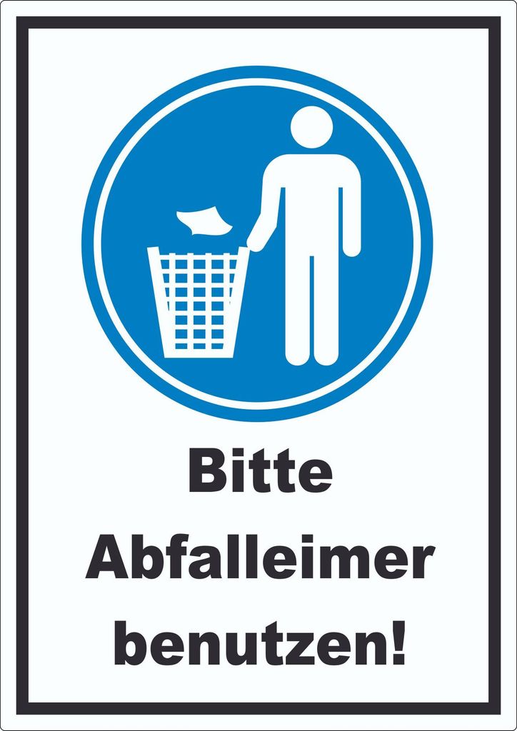 Bitte Abfalleimer benutzen Aufkleber A5 (148x210mm)