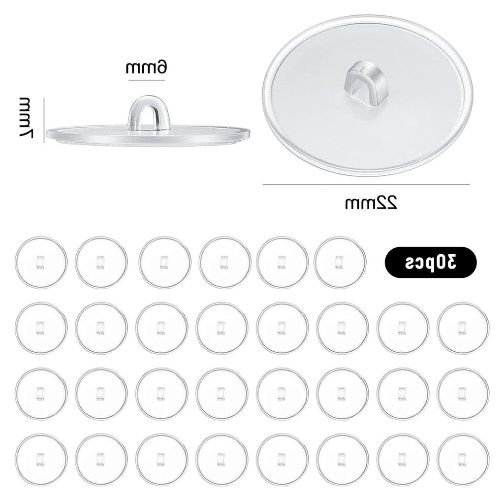 30 Stück transparente selbstklebende Mini-Deckenhaken, vielseitige Klebehaken für Küche, Bad, Wand, Tür und Decke, zum Aufhängen, 22 mm