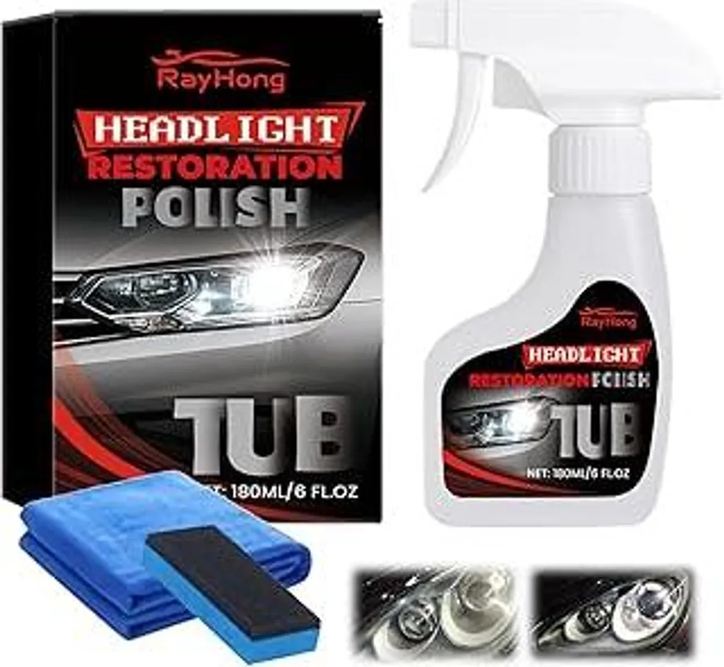 Kit Pulizia Fari Auto 180ml - Lucidatura Fari Opachi e Ingialliti
