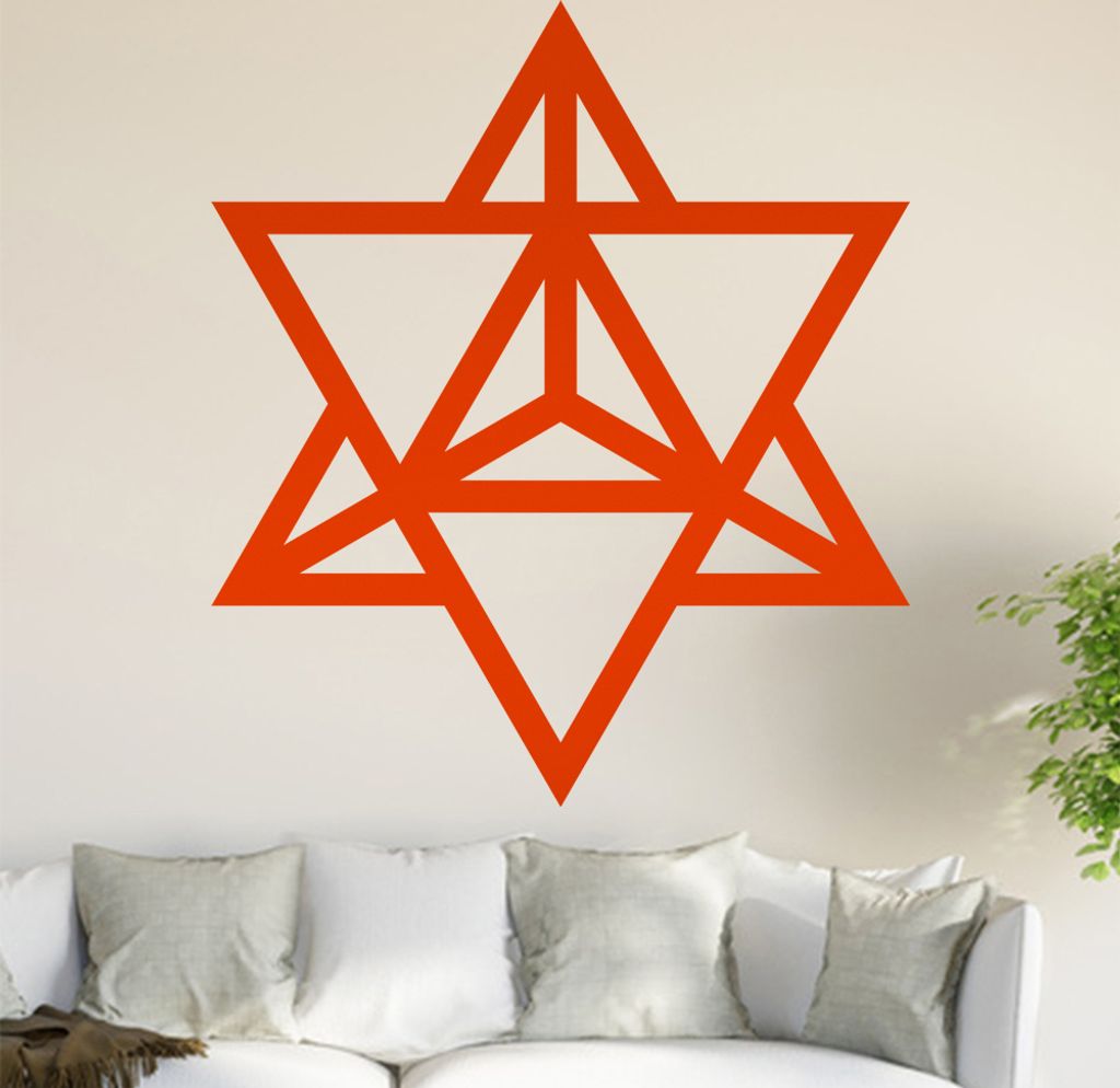 Merkaba Wandtattoo in 6 Größen - Wandaufkleber Wall Sticker - Dekoration, Küche, Wohnzimmer, Schlafzimmer, Badezimmer