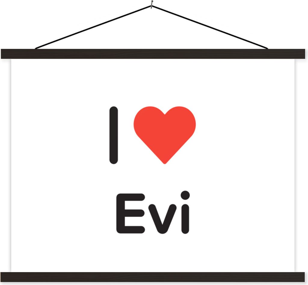 MuchoWow Textilposter Ich liebe - Evi - Mädchen 60x45 cm mit schwarzem Rahmen - Poster Schlafzimmer