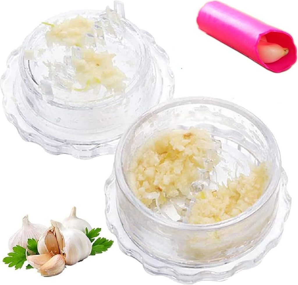 Kunststoff Knoblauchpresse und -schäler - Multifunktionales Küchengerät für Ingwer und Knoblauch - Ideal als Geschenk