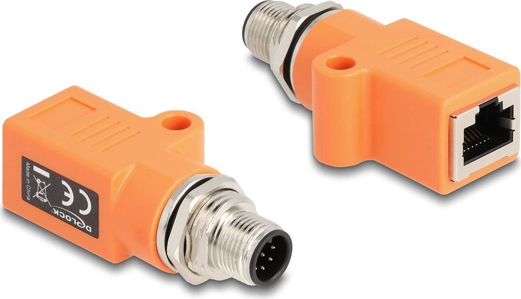 DELOCK M12 Adapter A-kodiert 8Pin Stecker zu RJ45 Buchse
