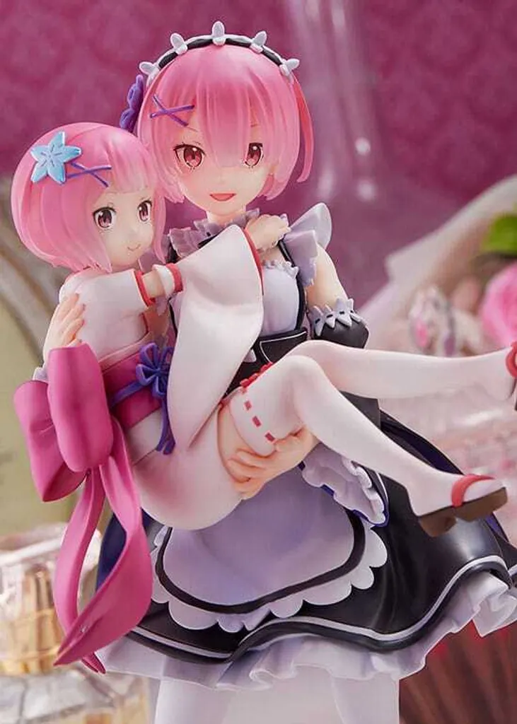 Figurine Décorative Re:Zero Ram & Childhood Ram 23 cm pour Vitrine