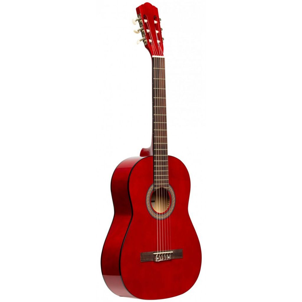 Stagg SCL50-RED 4/4 klassische Gitarre mit Lindendecke, rot