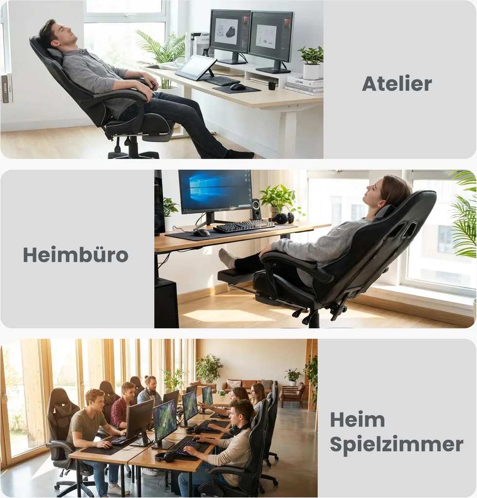 Fauteuil de bureau ergonomique massant - Siège de direction réglable