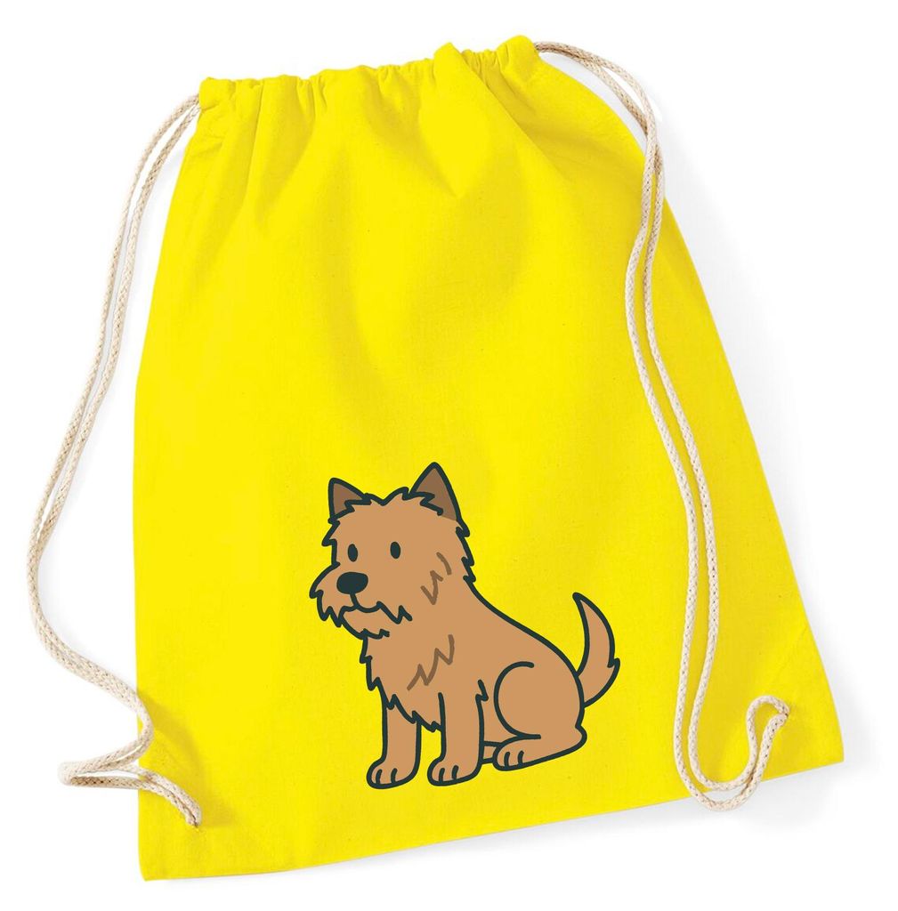 Huuraa Turnbeutel Cairn Terrier Comic Cairni 12 Liter Yellow Baumwolle Rucksack Geschenkidee