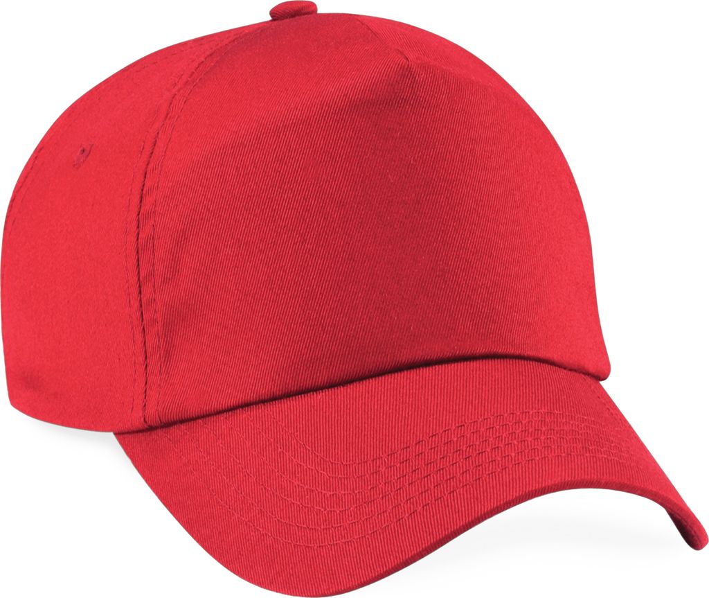 Beechfield Uni Original Baseballkappe mit 5 Paneelen PC2097 (Einheitsgröße) (Hellrot)