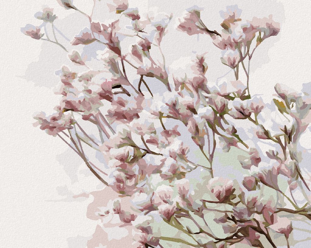 Zuty - Malen nach Zahlen - BLÜHENDE MAGNOLIEN, 40x50 cm, mit Keilrahmen (bereits gespannt)