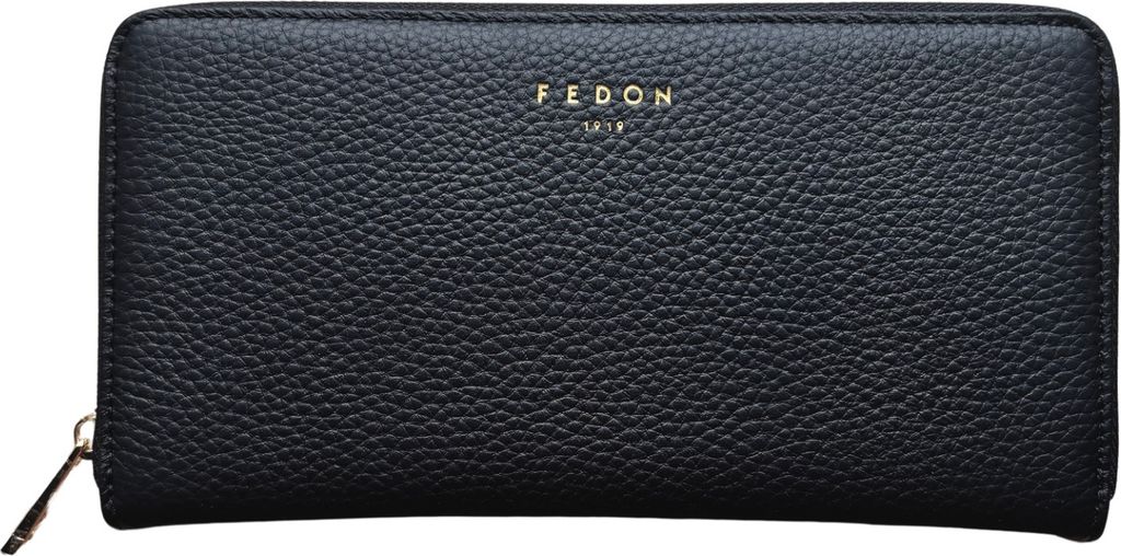 Damenbrieftasche Fedon Eva ökologisches Leder schwarz groß