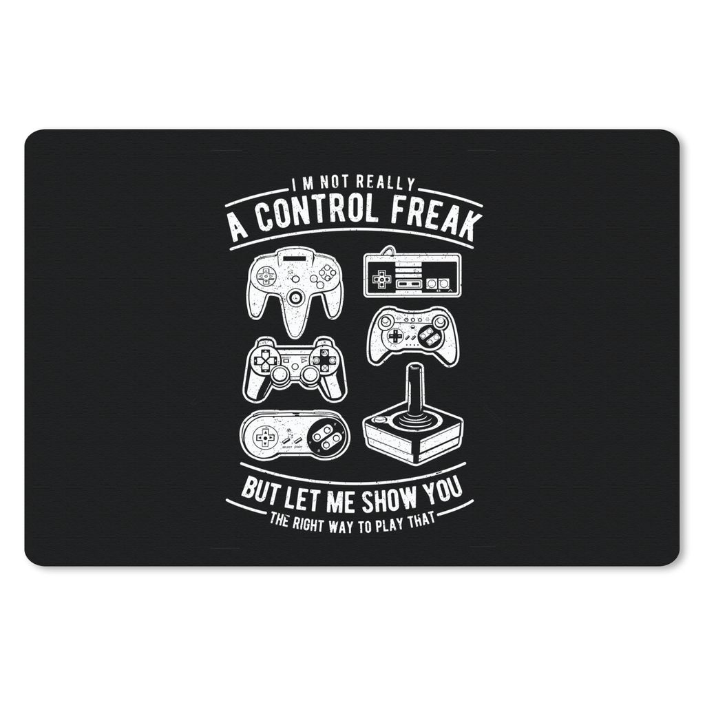 MuchoWow Mauspad Mousepad Mancave - Controller - Schwarz - Weiß - Vintage 27x18 cm - Mousepads - Maus Mat - Pad - Mausunterlage - Büroartikel -...