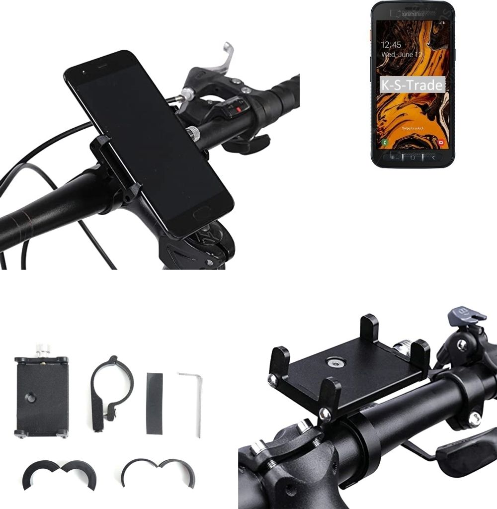 K-S-Trade Handyhalterung für das Fahrrad kompatibel mit Samsung Galaxy Xcover 4s Halter Lenkstange Fahrradhalterung Motorrad Bike Mount Befestigung