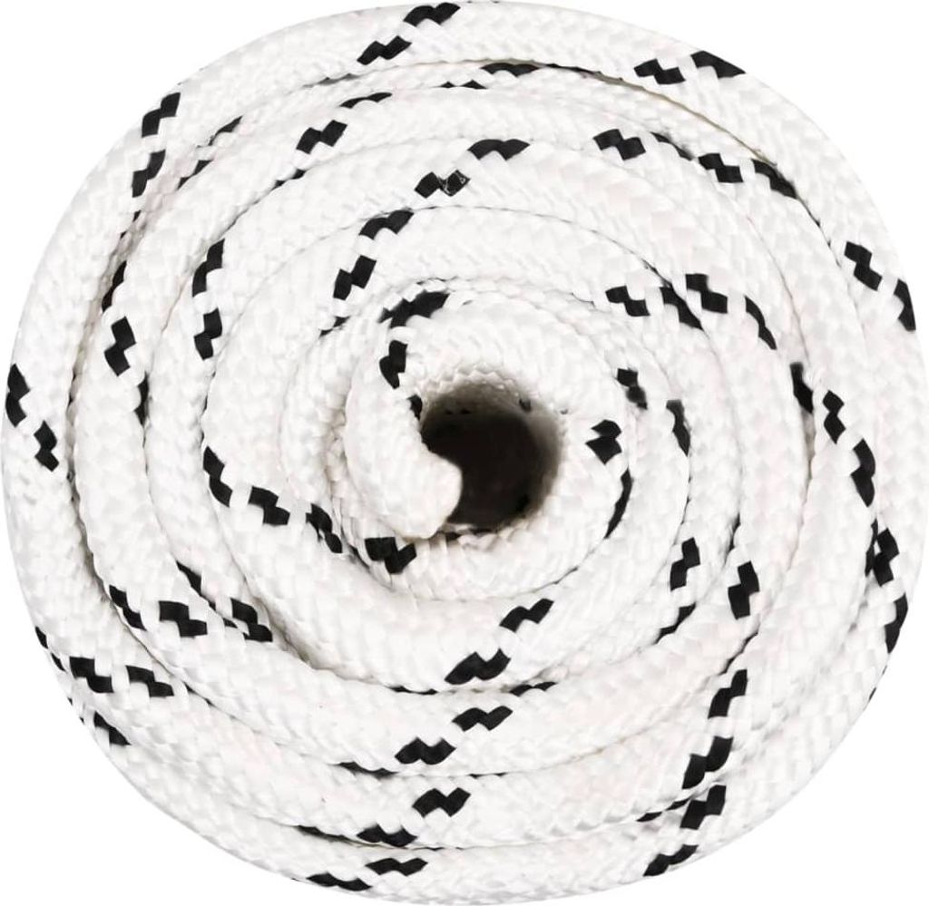 vidaXL Bootsseil Geflochten Weiß 20 mmx100 m Polyester