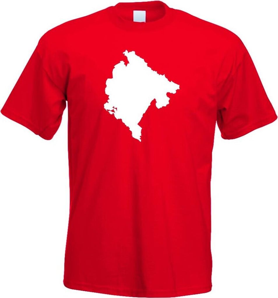 Kiwistar - T-Shirt - rot - Monte Umriss Kontur Herren Funshirt Bedruckt Design Sprüche Spruch Motive - mit Motiv Bedruckt - Funshirt Design - Spor...