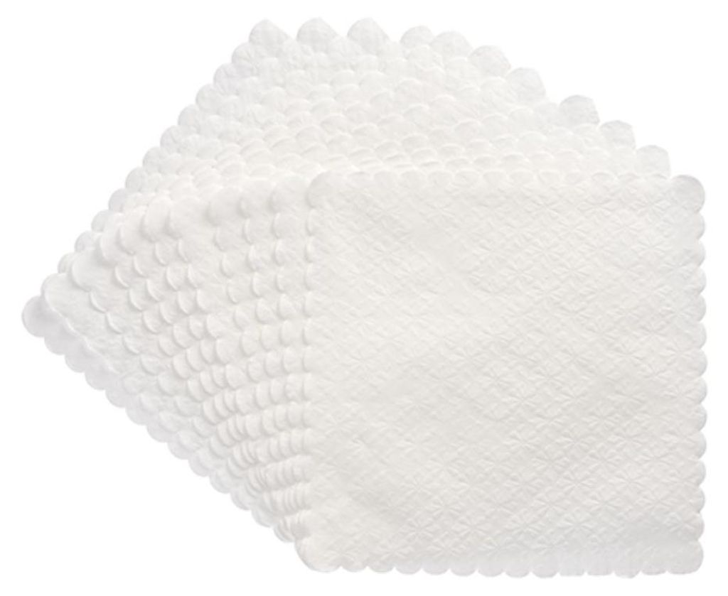 PAPSTAR Dessertdeckchen 15x15 cm, weiß, ideal für Desserts | Folie (2000 Stück)