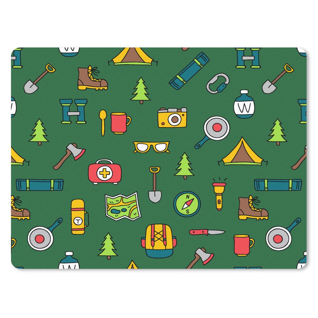 MuchoWow Mauspad Mousepad Camping - Zelt - Axt - Rucksack 40x30 cm - Mousepads - Maus Mat - Pad - Mausunterlage - Anti Rutsch