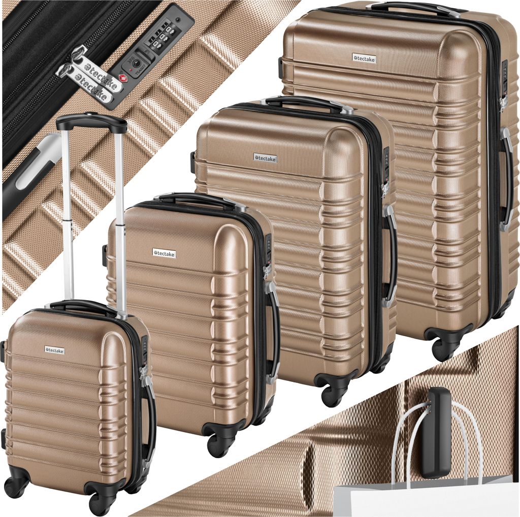 tectake® Hartschalenkoffer-Set 4-teilig, aus robustem Produktbild 