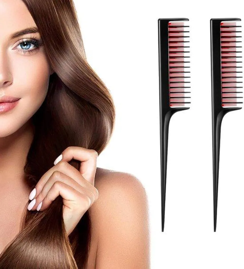 Peigne à cheveux en métal antistatique lot de 2 pièces pour tout type