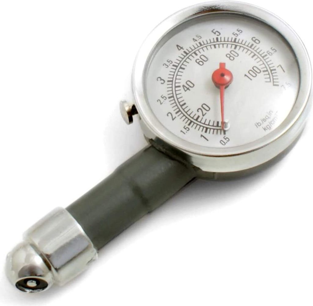 System-S Reifendruckmesser Universal Luftdruckprüfer, Drehskalenmanometer, Autoreifen