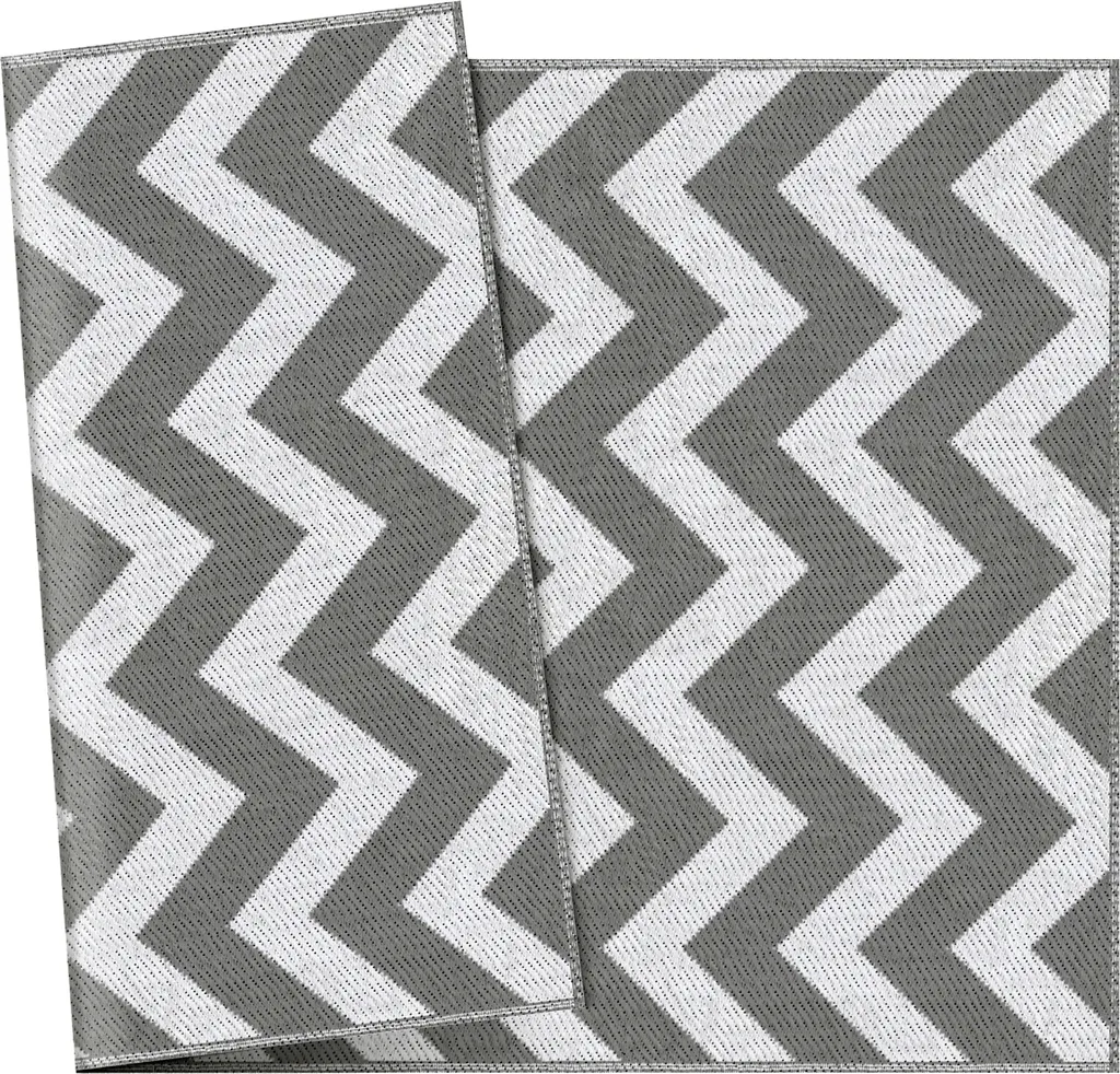 Tapis synthétique imperméable Outsunny double face gris clair 182cm