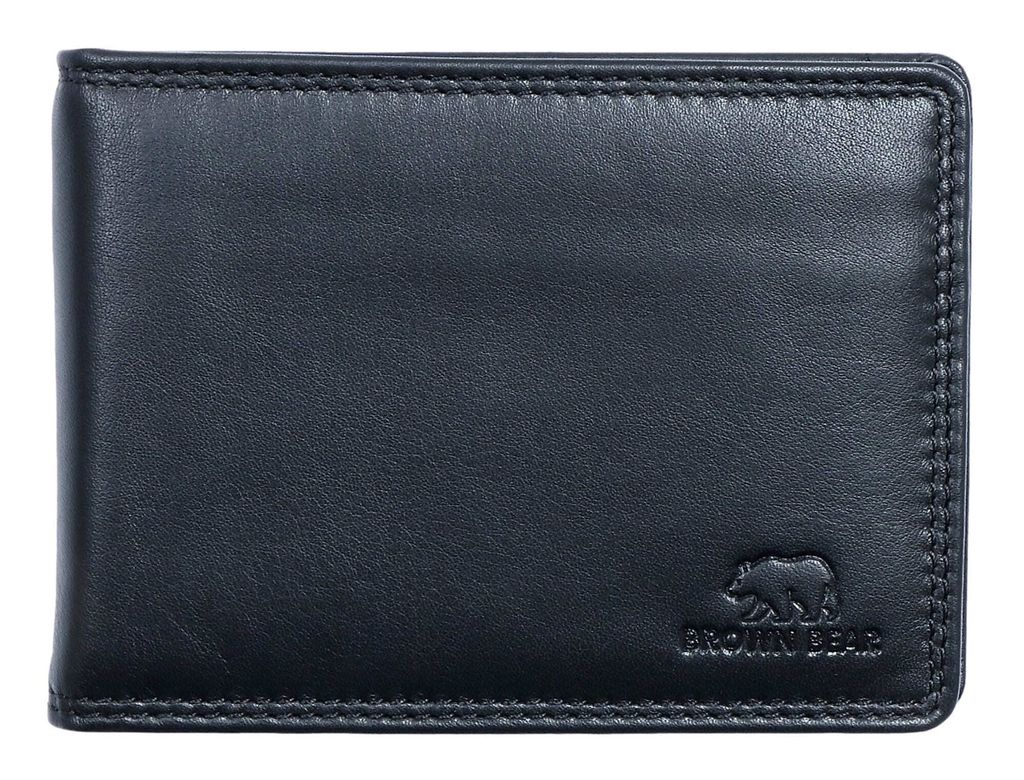 JAGUAR Herren Geldbörse Aus Leder - 10 Kartenfächer Faltbar Schwarz