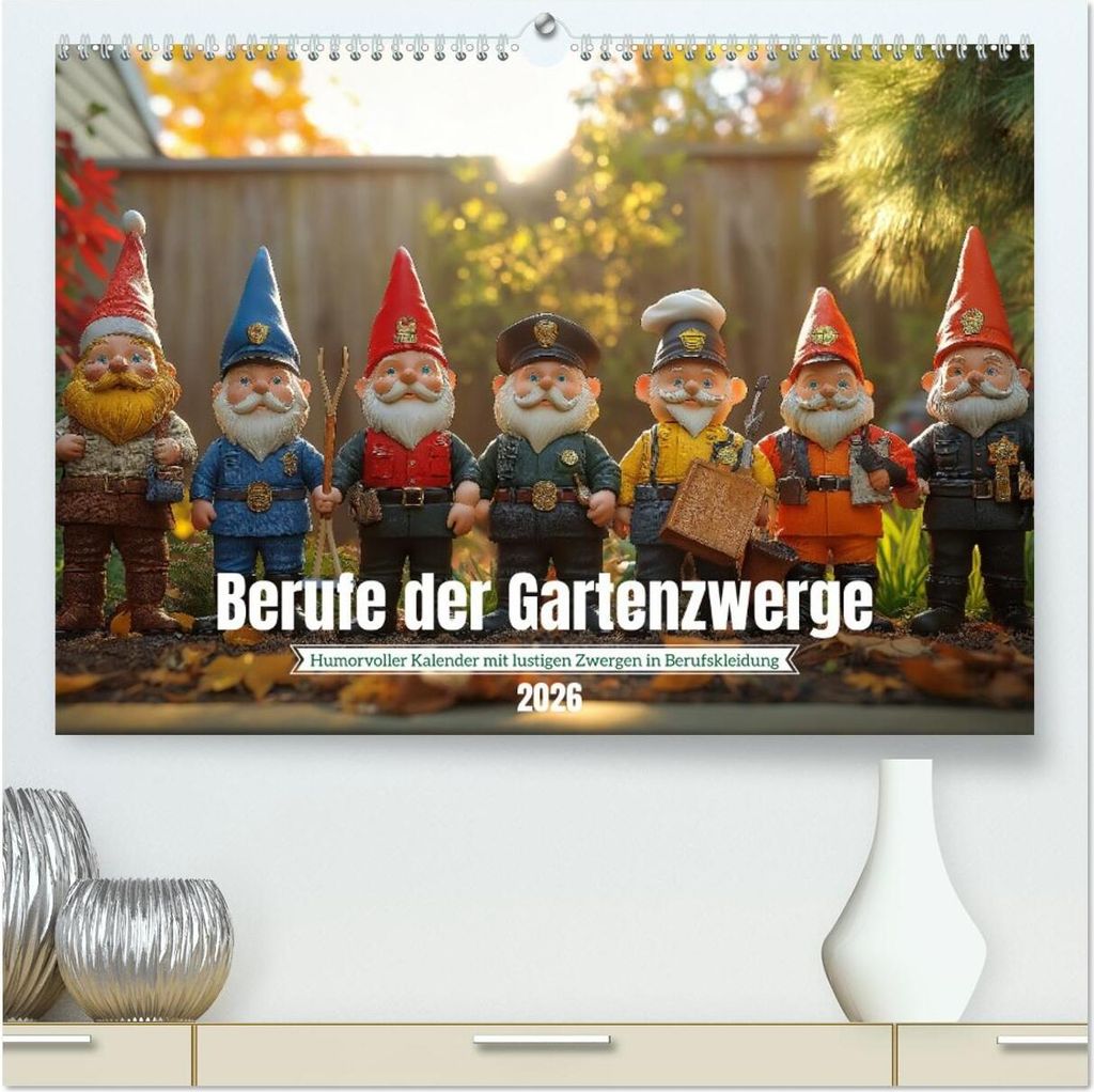 Berufe der Gartenzwerge (hochwertiger Premium Wandkalender 2026 DIN A2 quer), Kunstdruck in Hochglanz