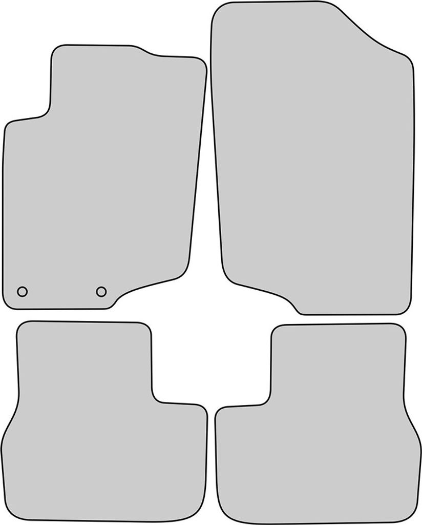 Exclusive Design Fußmatten passend für Peugeot 207 Bj. 2006-2015, Naht:Silber. Deluxe Velours