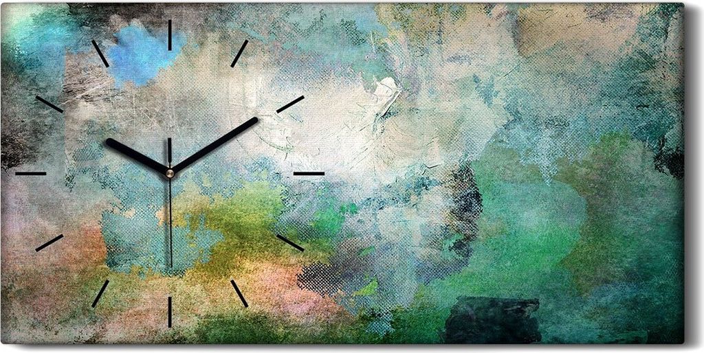 Dekor Leinwand Uhr Wandbilder Geräuschlos 60x30 Malerei Abstrakte Kunst - schwarze Hände