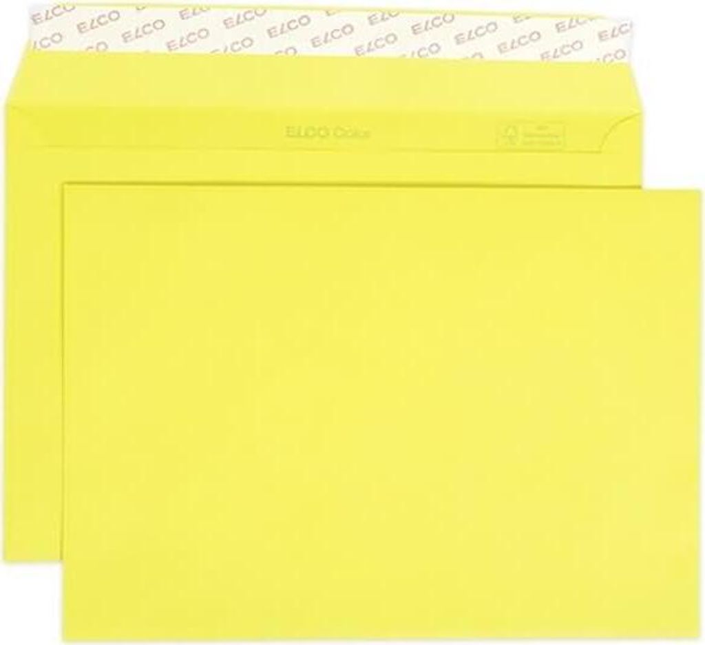 ELCO Briefumschläge Color DIN C5 ohne Fenster intensivgelb haftklebend 25 St.