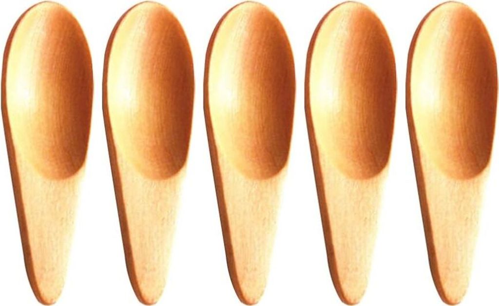5 Stück Mini-Salzlöffel aus Holz, kleine Gewürzlöffel aus Massivholz, handgefertigt, Honig-Teelöffel für Gewürze, Zucker, Kaffee, Tee, Marme...
