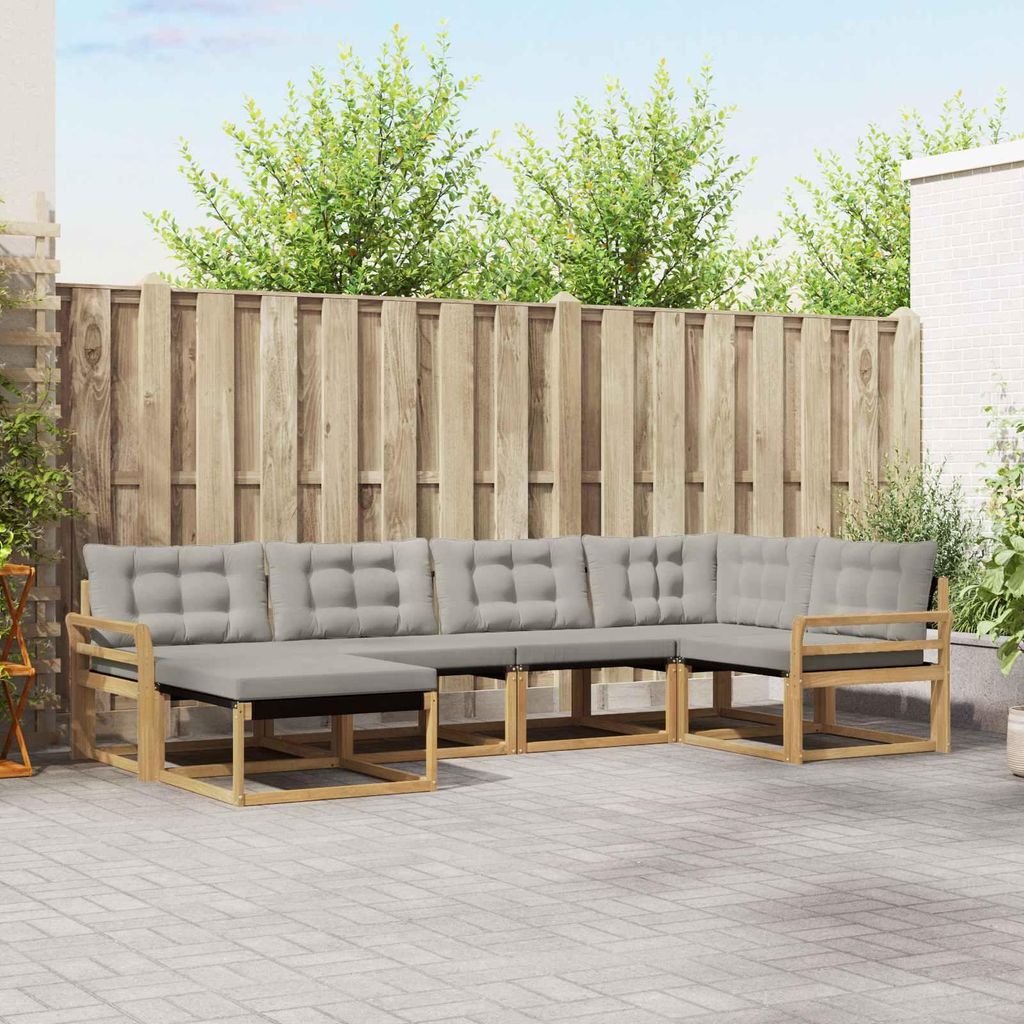 Möbel Outdoor-Sofagarnitur 6 pcs Weiß und HellgrauGartensofas - Gartensofas c3421