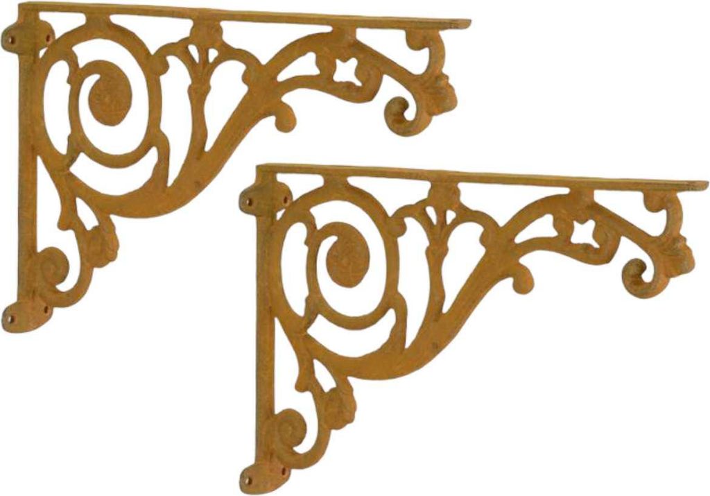 Regalhalter Regalträger Eckwinkel Gusseisen Rostig 2er Set