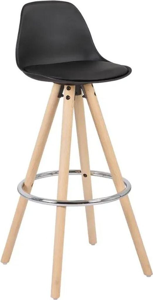Barhocker - Küchenhocker mit Rückenlehne - Kunstleder - Feste Höhe 96,5 cm - Sitz 38,5 x 33 cm - Tragkraft 100 kg - Beige