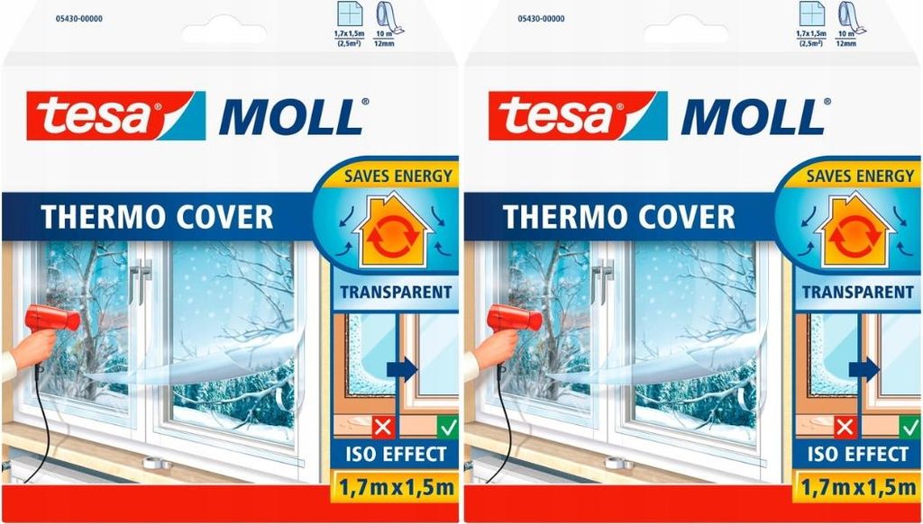 TESA Wärmedämmfolie für Fenster 1,7mx1,5m x2Stk