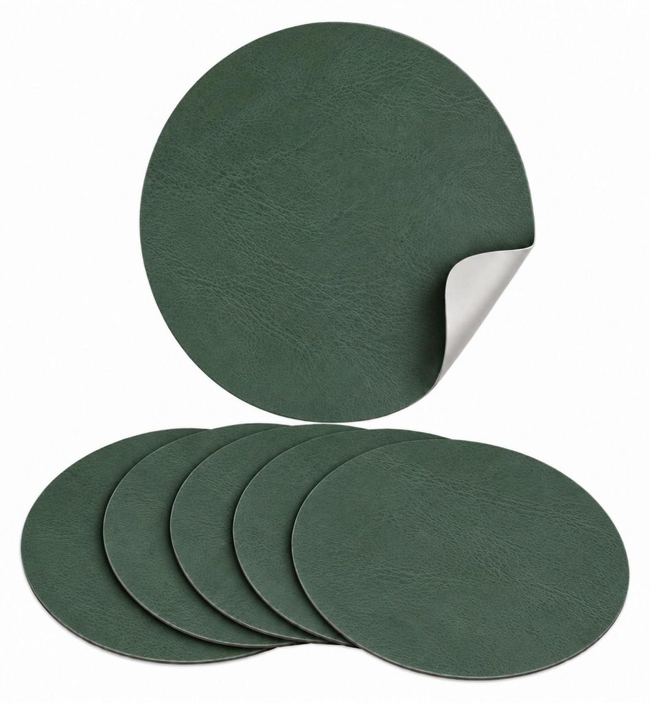 Platzset Kunstleder rund, 2in1 Wende-Tischunterlage, Produktbild 